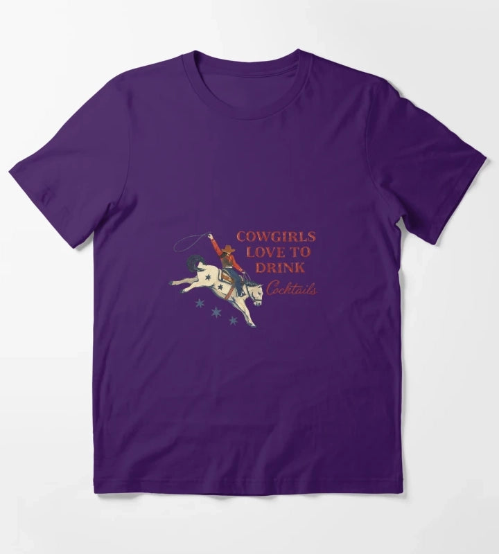 Cowgirls love cokctails T-Shirt Purple