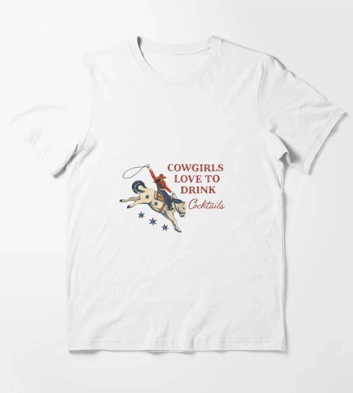 Cowgirls love cokctails T-Shirt White