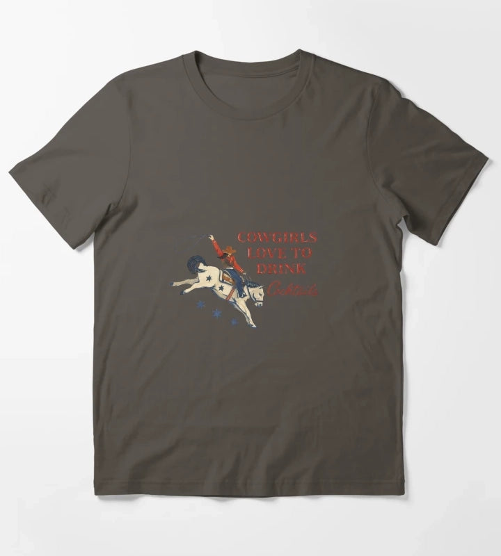 Cowgirls love cokctails T-Shirt Dark Grey