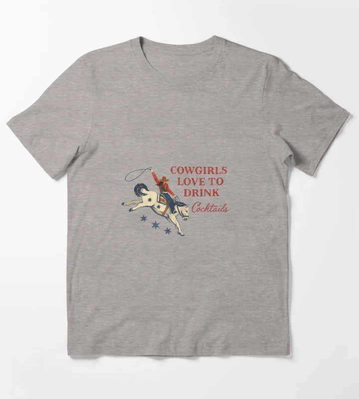 Cowgirls love cokctails T-Shirt Heather Grey