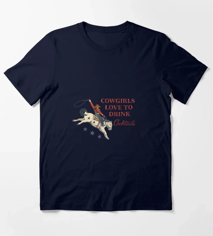 Cowgirls love cokctails T-Shirt Navy