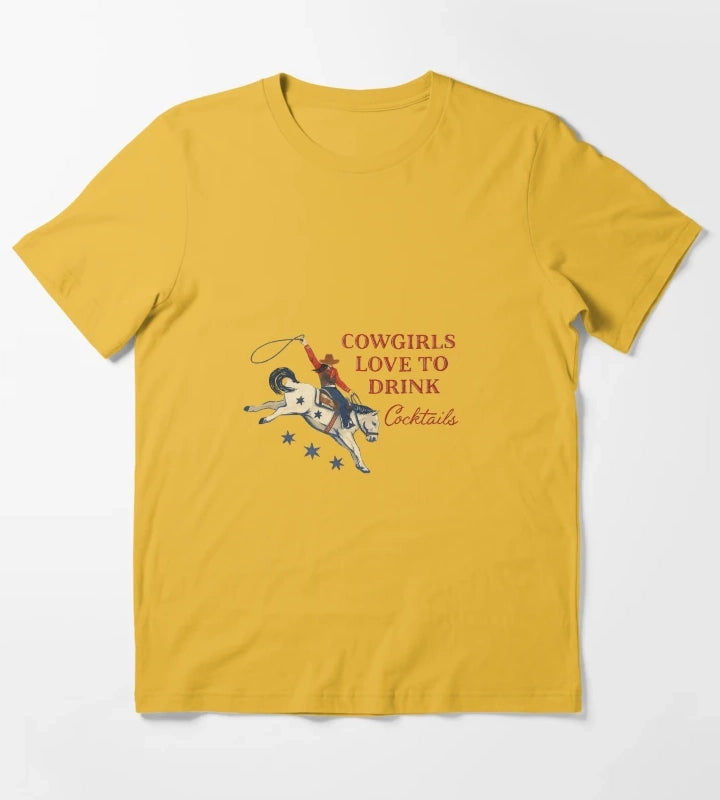 Cowgirls love cokctails T-Shirt Yellow