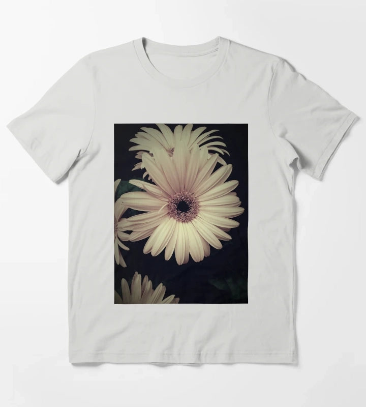 Creamy Yellow Gerbera Daisy Flower Modern Cottage Chic Matted Picture A065 T-Shirt Light Grey