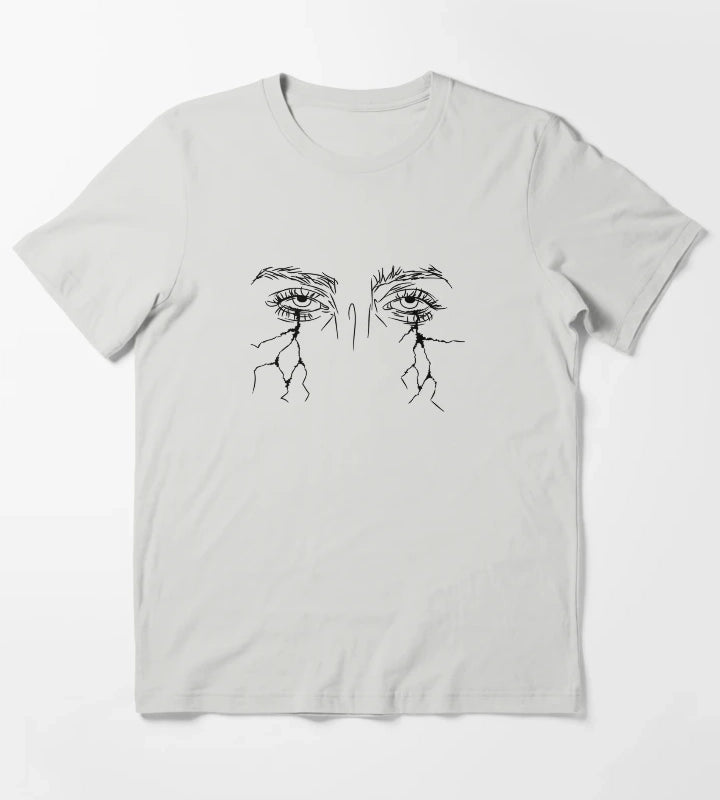 Crying Lightning Sketch T-Shirt Light Grey