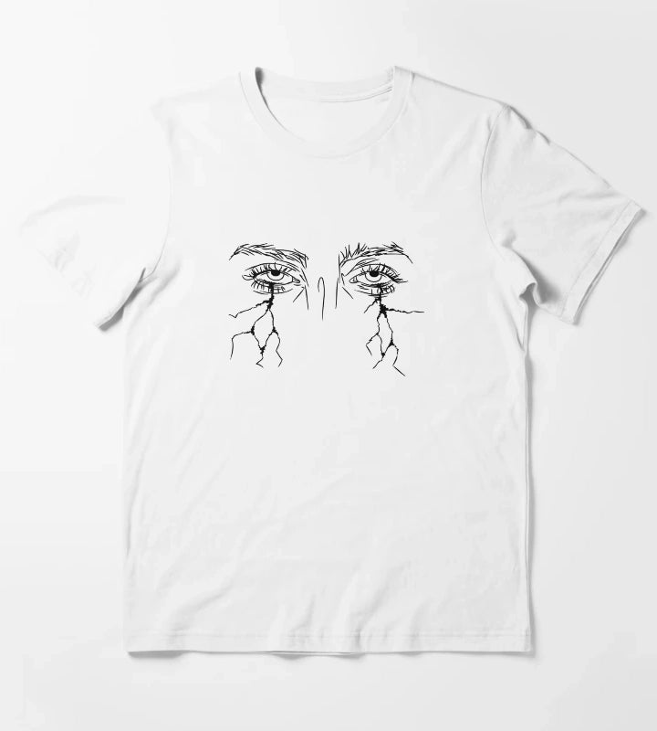 Crying Lightning Sketch T-Shirt White