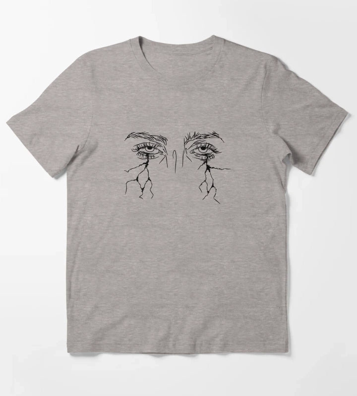 Crying Lightning Sketch T-Shirt Heather Grey