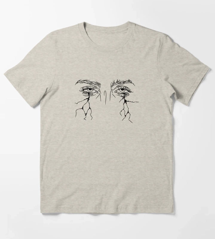 Crying Lightning Sketch T-Shirt Cream