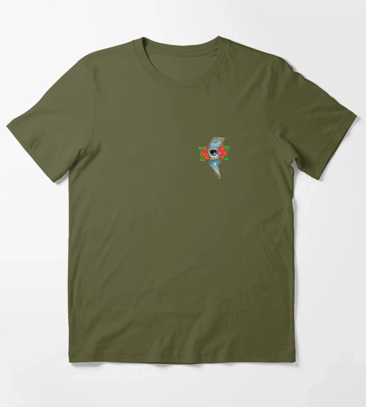 Crying Lightning T-Shirt Olive Green