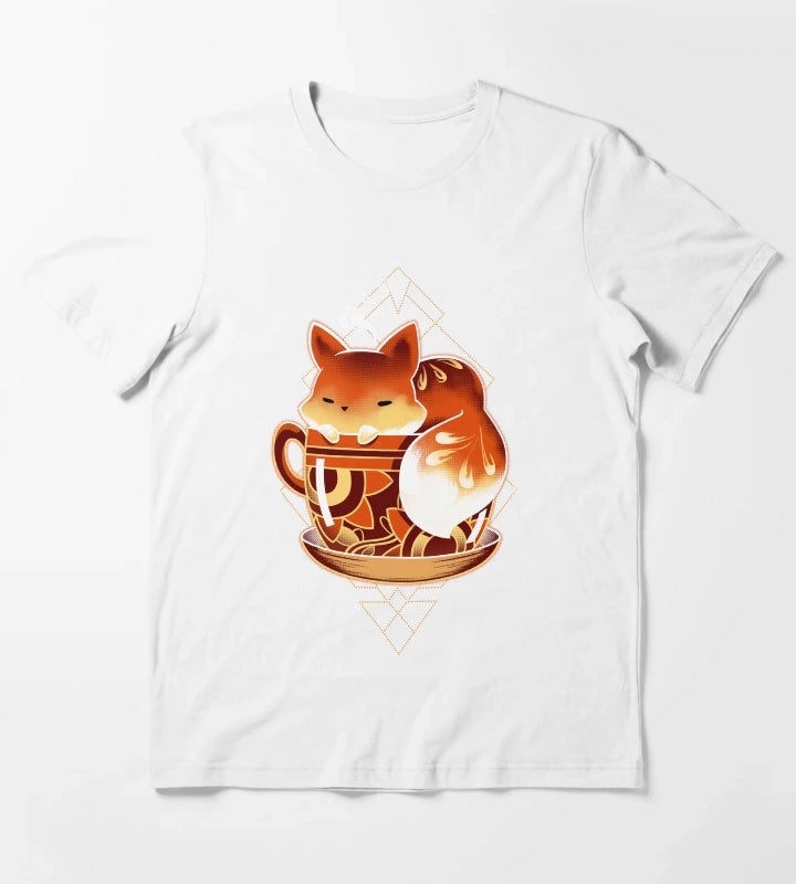 Cup of Fox Cute Coffee Animal T-Shirt White