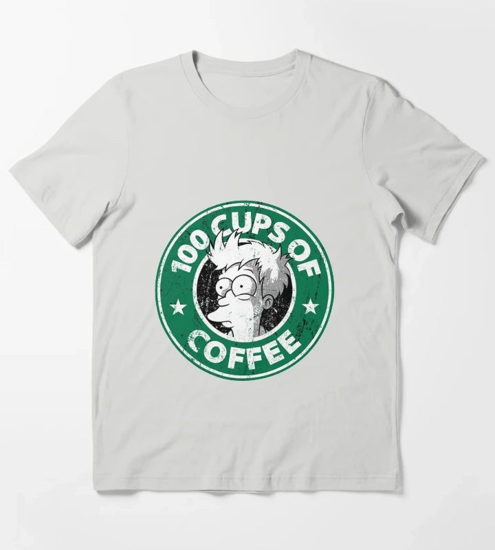 Cups of Coffee T-Shirt Light Grey