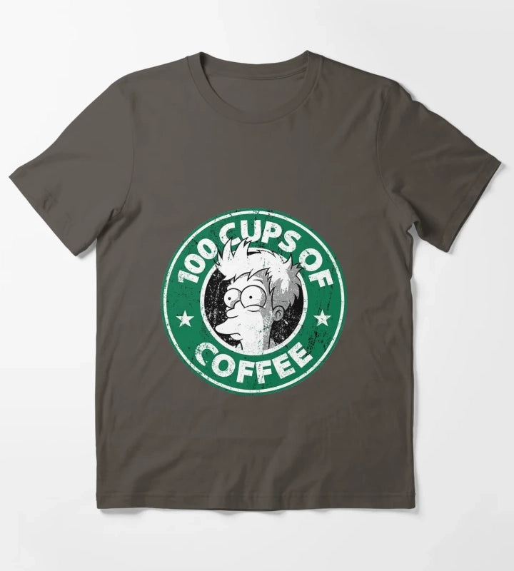Cups of Coffee T-Shirt Dark Grey