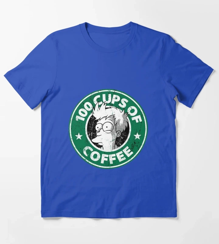 Cups of Coffee T-Shirt Blue