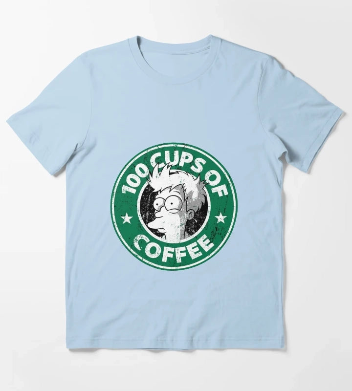 Cups of Coffee T-Shirt Sky Blue