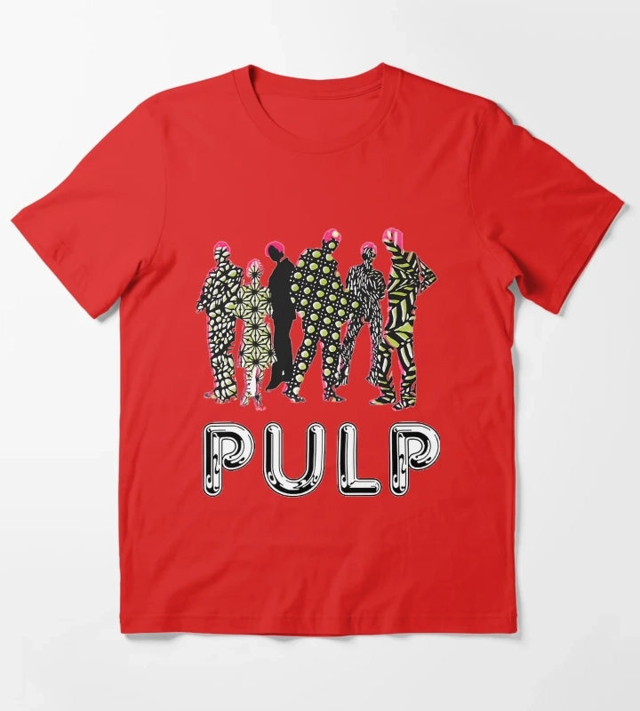 Custom Pulp Hits Band T-Shirt Red