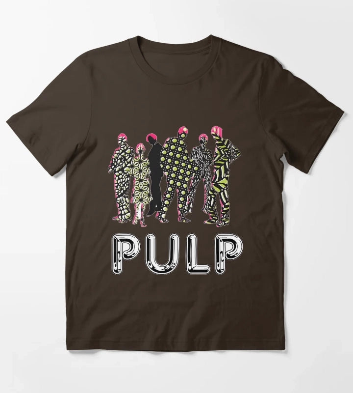 Custom Pulp Hits Band T-Shirt Brown