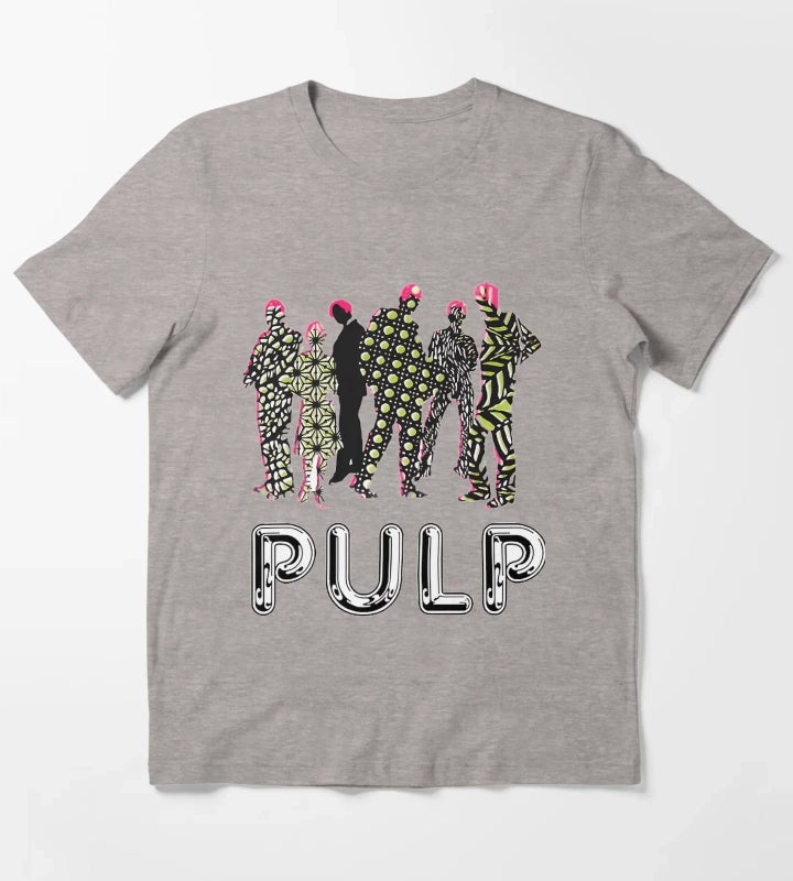Custom Pulp Hits Band T-Shirt Heather Grey