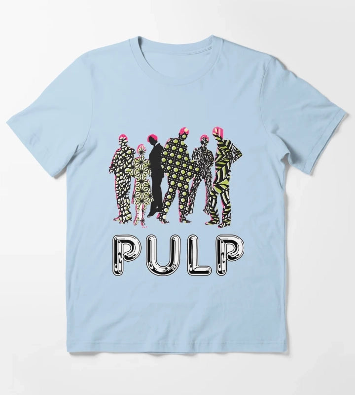 Custom Pulp Hits Band T-Shirt Sky Blue