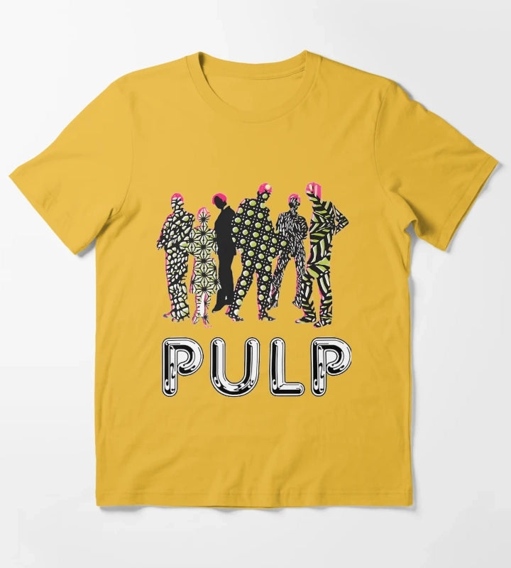 Custom Pulp Hits Band T-Shirt Yellow