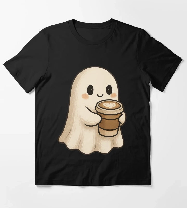 Cute Coffee Ghost Spooky Cozy Latte Friend T-Shirt