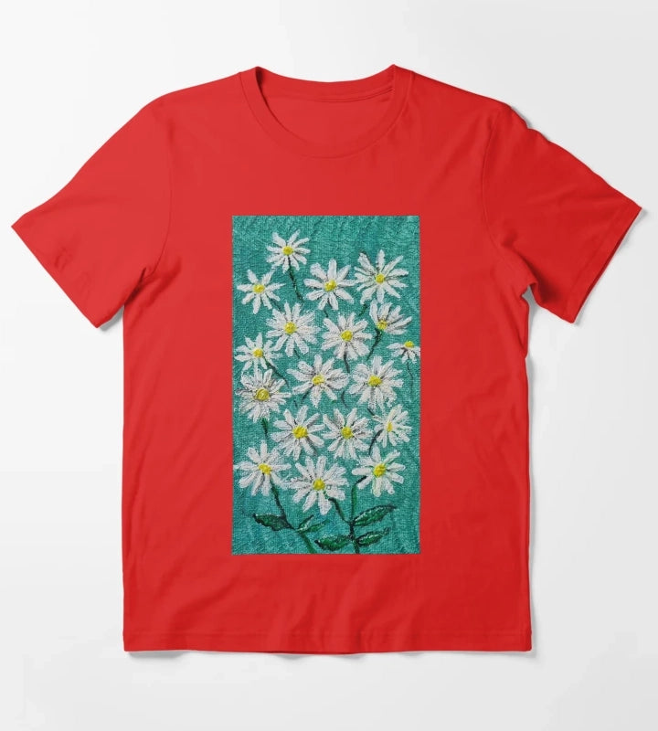 Cute Daisies by Kzacreative T-Shirt Red