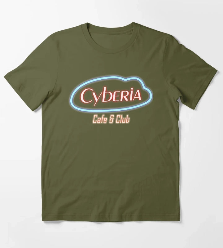 Cyberia Serial Experiments Lain T-Shirt Olive Green