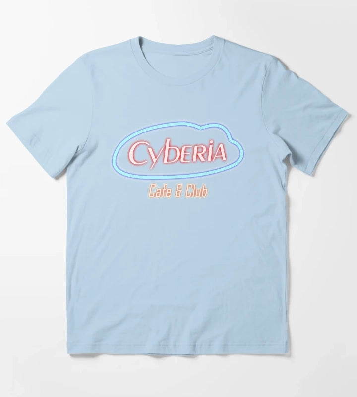 Cyberia Serial Experiments Lain T-Shirt Sky Blue