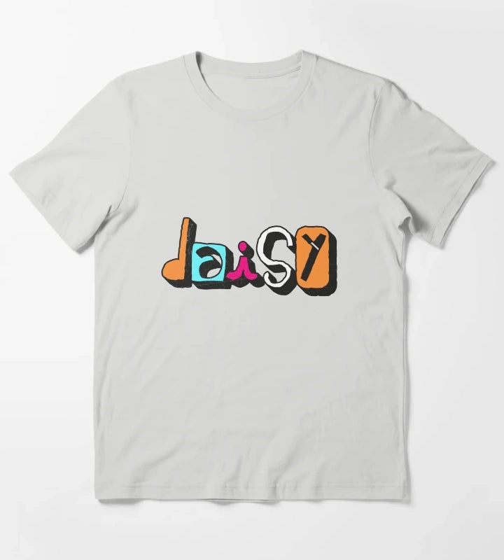 DAISY Custom Text Birthday Name T-Shirt Light Grey