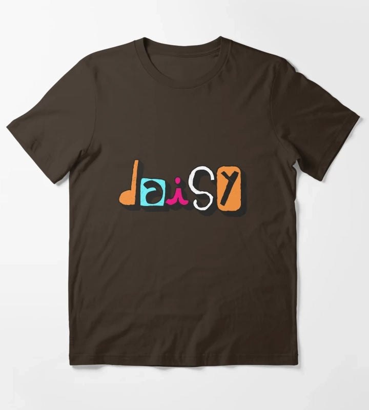 DAISY Custom Text Birthday Name T-Shirt Brown