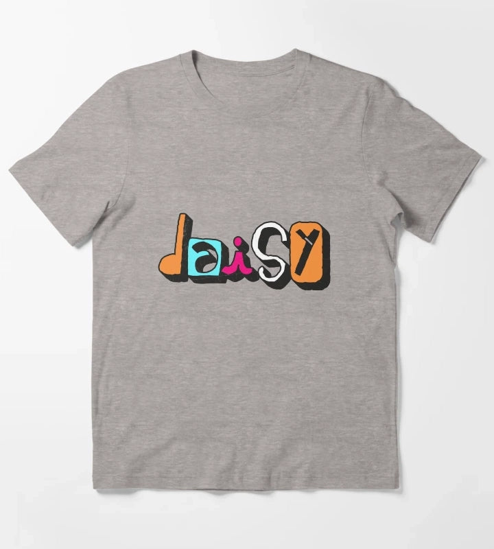 DAISY Custom Text Birthday Name T-Shirt Heather Grey