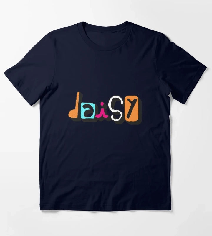 DAISY Custom Text Birthday Name T-Shirt Navy