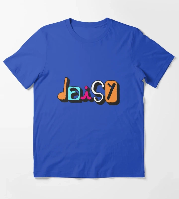 DAISY Custom Text Birthday Name T-Shirt Blue