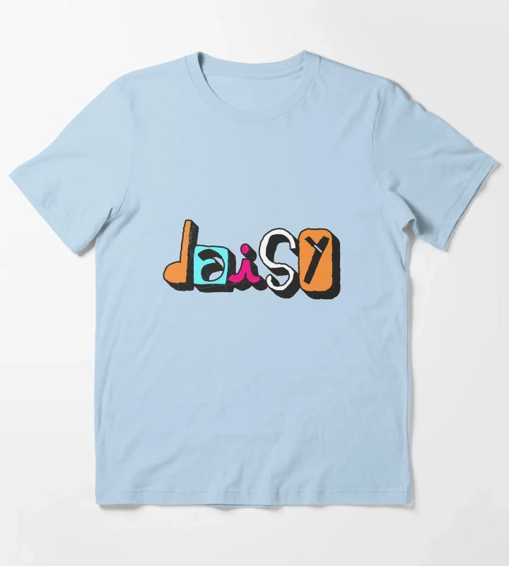 DAISY Custom Text Birthday Name T-Shirt Sky Blue