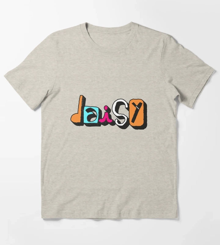 DAISY Custom Text Birthday Name T-Shirt Cream