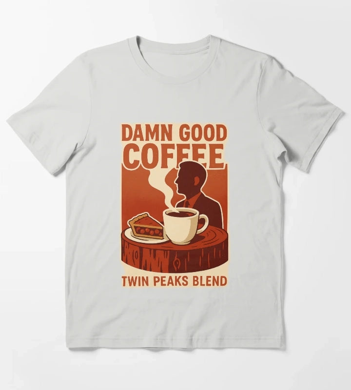 DAMN GOOD COFFEE Agent Cooper Tribute T-Shirt Light Grey