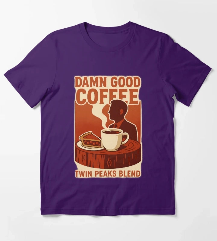 DAMN GOOD COFFEE Agent Cooper Tribute T-Shirt Purple