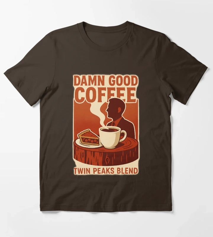 DAMN GOOD COFFEE Agent Cooper Tribute T-Shirt Brown