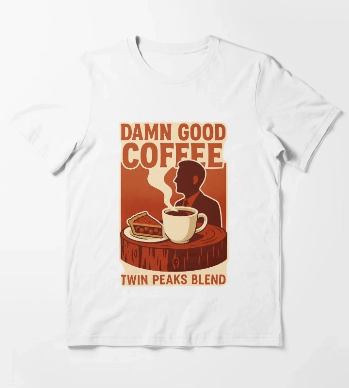 DAMN GOOD COFFEE Agent Cooper Tribute T-Shirt White