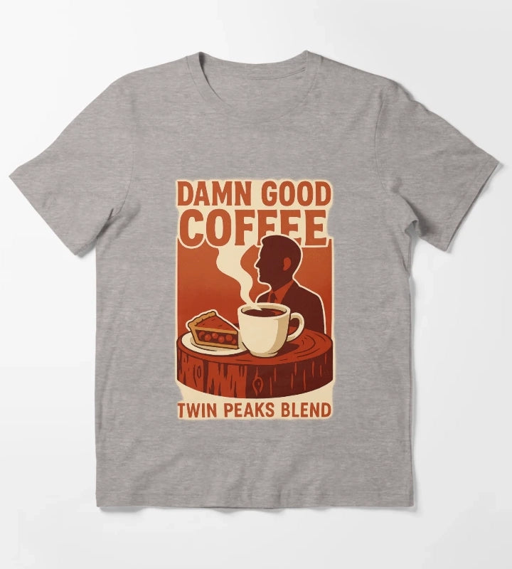 DAMN GOOD COFFEE Agent Cooper Tribute T-Shirt Heather Grey