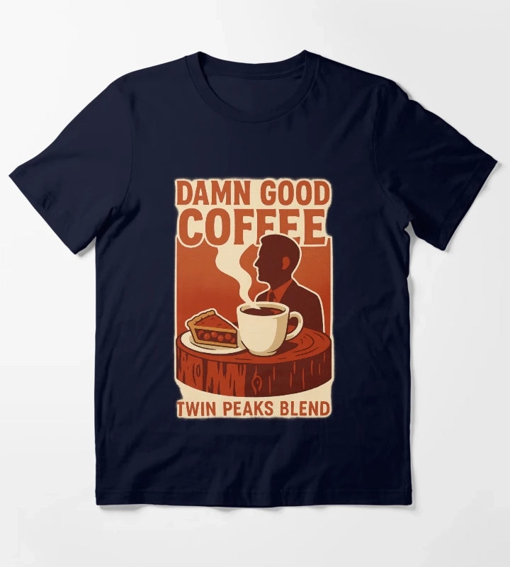 DAMN GOOD COFFEE Agent Cooper Tribute T-Shirt Navy