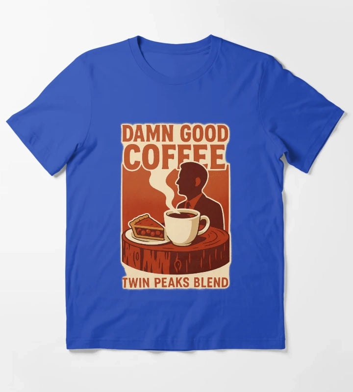 DAMN GOOD COFFEE Agent Cooper Tribute T-Shirt Blue