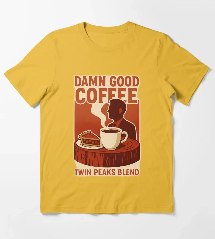 DAMN GOOD COFFEE Agent Cooper Tribute T-Shirt Yellow