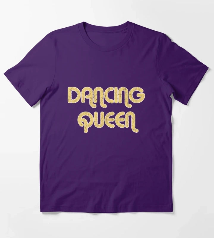 DANCING QUEEN Vintage Large Print 1970s T-Shirt Purple