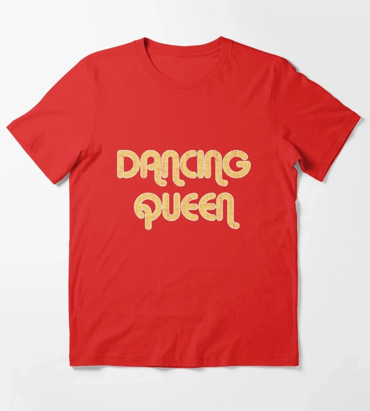 DANCING QUEEN Vintage Large Print 1970s T-Shirt Red