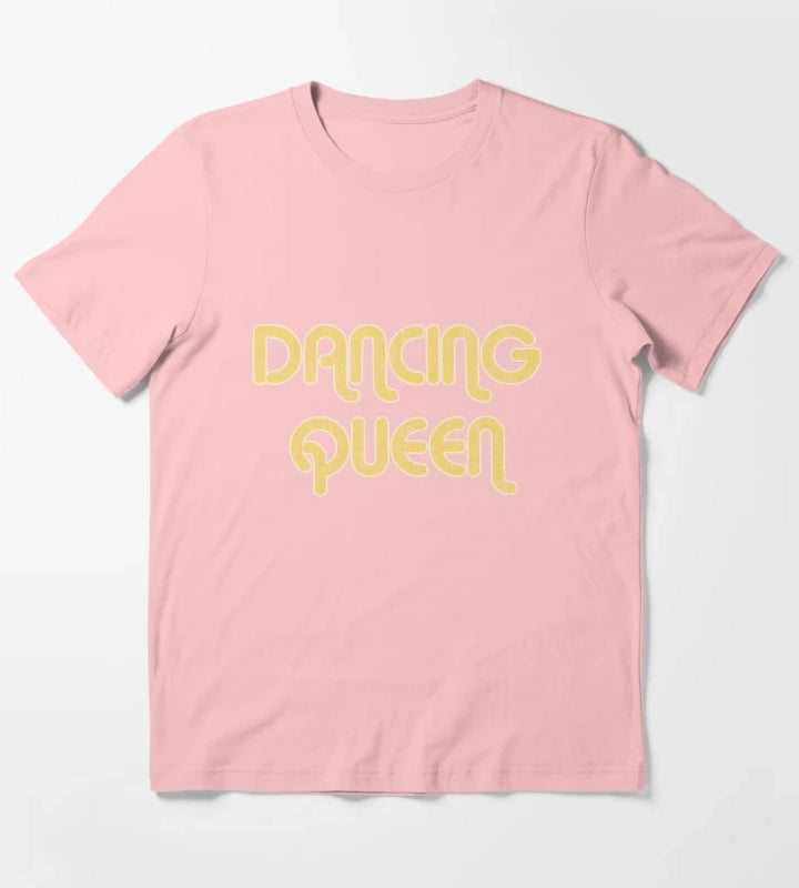 DANCING QUEEN Vintage Large Print 1970s T-Shirt Dark Grey
