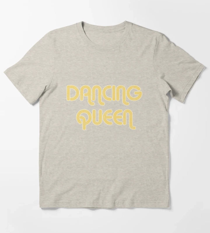 DANCING QUEEN Vintage Large Print 1970s T-Shirt Cream
