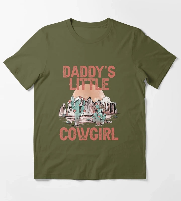 Daddys Little Cowgirl T-Shirt Olive Green