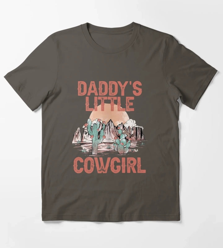 Daddys Little Cowgirl T-Shirt Dark Grey