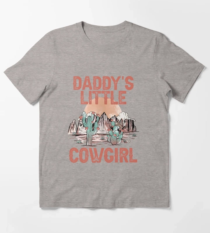 Daddys Little Cowgirl T-Shirt Heather Grey