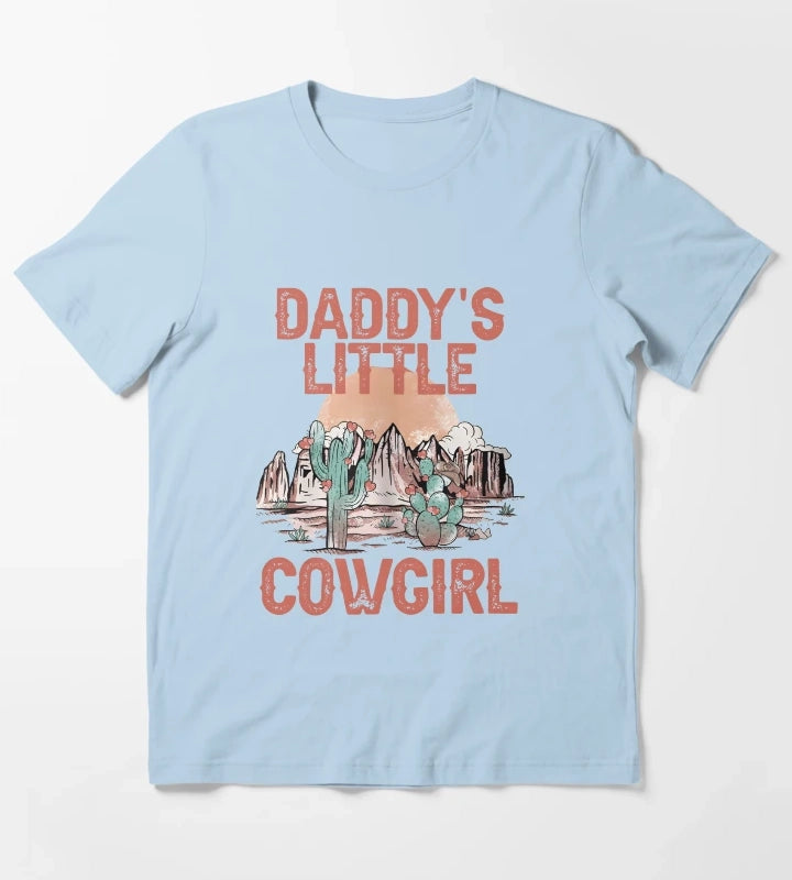 Daddys Little Cowgirl T-Shirt Sky Blue