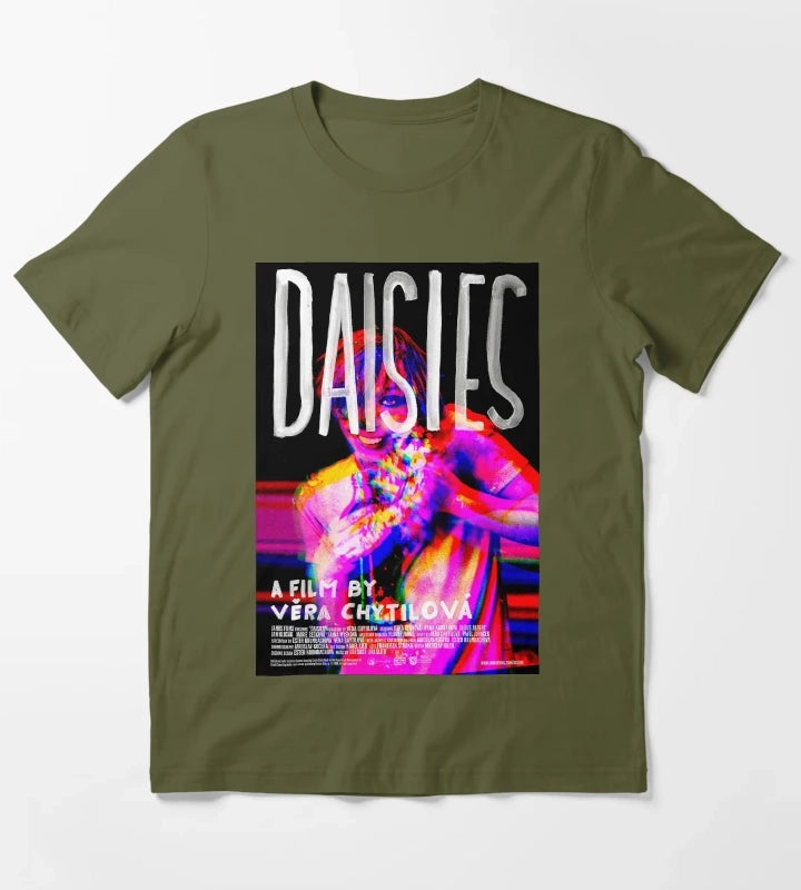Daisies 1966 English Poster T-Shirt Olive Green